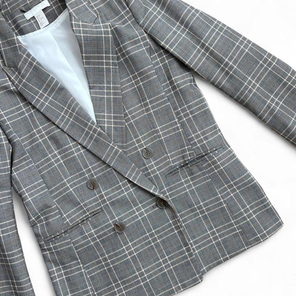 Preppy Plaid Double Breasted Blazer Women's Size 6 - Picture 2 of 8